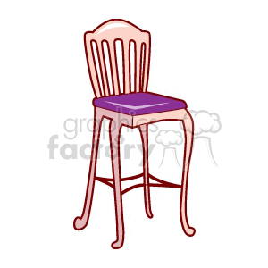 High Back Chair with Purple Cushion