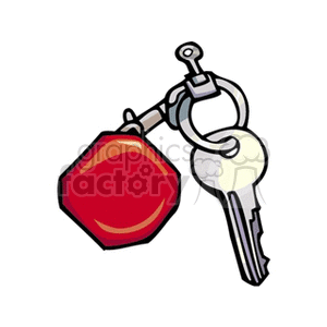 Image of Household Key and Red Keychain