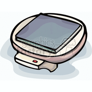 Clipart showing a digital kitchen scale with a modern design.