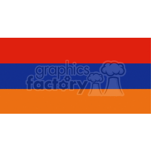 Armenian Flag - Horizontal Stripes of Red, Blue, and Orange