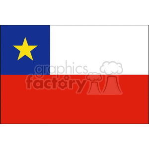 Chilean National Flag - Iconic Red, White, and Blue Design with Star