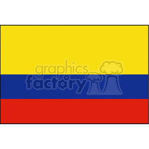 The image is a simple clipart representation of the national flag of Colombia. It features three horizontal bands of yellow at the top, blue in the middle, and red at the bottom.