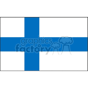 The image shows the flag of Finland, which consists of a white background with a blue Nordic cross.