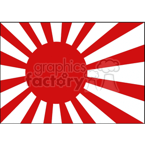 Rising Sun Flag Illustration - Symbol of the Japan Maritime Self-Defense Force