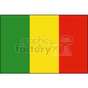Mali National Flag Image - Vertical Tricolor of Green, Yellow, and Red