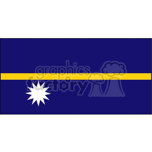 The image shows the national flag of the Republic of Nauru. It features a deep blue field with a narrow horizontal gold stripe across the center and a white twelve-pointed star on the lower half of the flag, just to the left of the center.