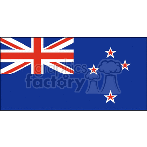 The image displays the national flag of New Zealand. It features a dark blue field with the Union Jack in the canton and four red stars with white edges to the right, representing the constellation of Crux, the Southern Cross.