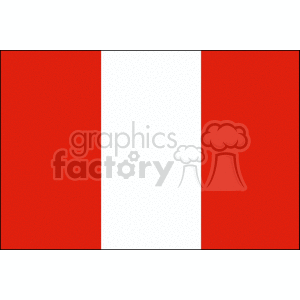 The clipart image displays the national flag of Peru, which consists of three vertical stripes: red, white, and red.