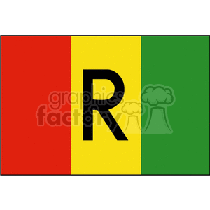 Stylized Guinea Flag with Letter R - International Flags
