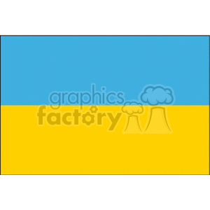The image depicts a clipart version of the national flag of Ukraine, which consists of two horizontal bands of blue and yellow.