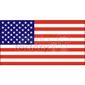 The clipart image depicts the flag of the United States of America, commonly known as the American flag or US flag. It features 13 horizontal stripes alternating red and white, with a blue rectangle in the top left corner containing 50 white stars arranged in a pattern of five-pointed stars. The image represents national pride and patriotism for the United States of America.