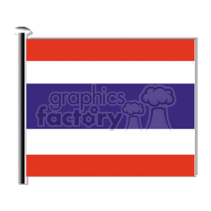 This is a clipart image of the national flag of Thailand. It depicts a horizontal tricolor with red, white, and blue stripes.
