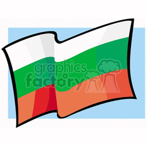 The clipart image shows a stylized version of the Bulgarian flag. The flag consists of three horizontal bands in white (top), green (middle), and red (bottom).