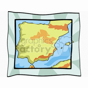 Colorful Map Illustration of Spain