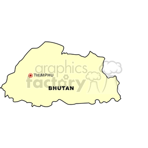 Bhutan Map Highlighting Thimphu