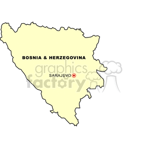 Bosnia and Herzegovina Map with Sarajevo