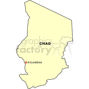 Map of Chad with Capital Highlighted