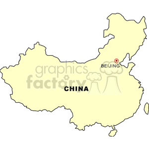 China Map with Beijing Highlighted