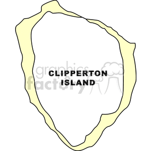 Clipart map of Clipperton Island showing its outline.