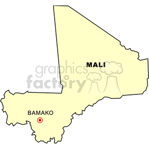 Map of Mali with Bamako Highlighted