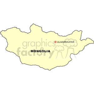 Simplified Map of Mongolia with Ulaanbaatar