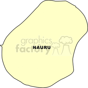 A simple outline map of Nauru with a yellow fill and the country's name at the center.