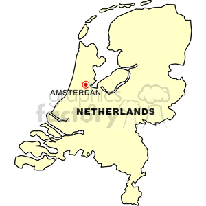 Map of Netherlands Highlighting Amsterdam