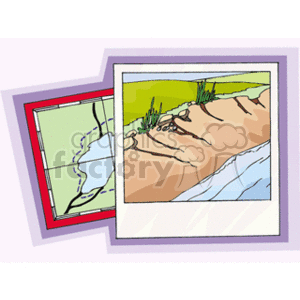 Erosion Illustration with Topographic Map Background