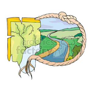 River Landscape and Map