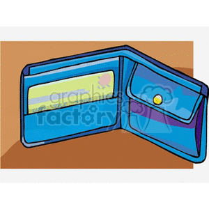 Colorful of Open Wallet with Card and Coin Pocket