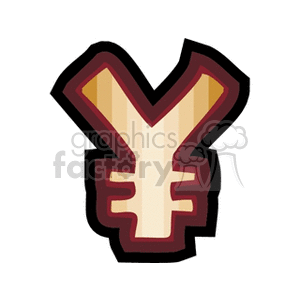 Stylized Cartoon Yen Symbol