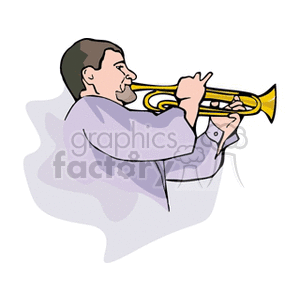 Illustration of a musician playing a trumpet.