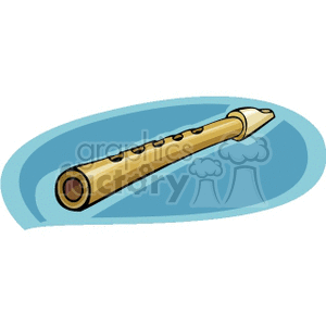 Wooden Flute in Blue Background