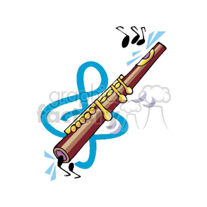 Colorful Flute and Treble Clef