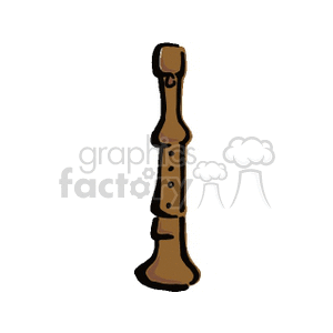 A clipart image of a wooden recorder, a type of woodwind musical instrument.