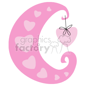 Pink crescent moon