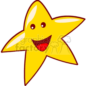 Yellow star with smiling face