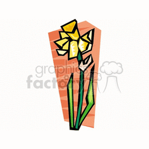 Stylized Yellow Flower with Abstract Background