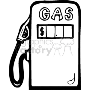 Black and white gas pump