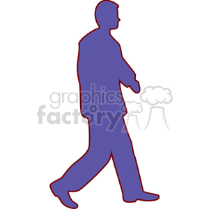 Silhouette of a man in a business suit walking.