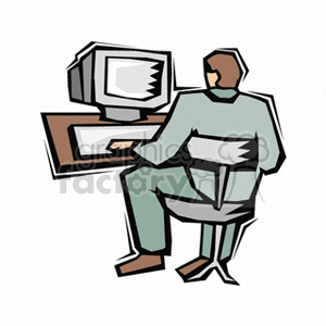 guy sitting at a computer