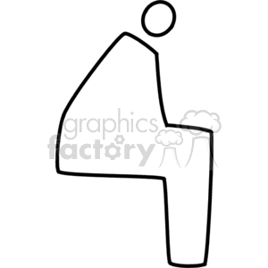 Minimalist stick figure of a person sitting.