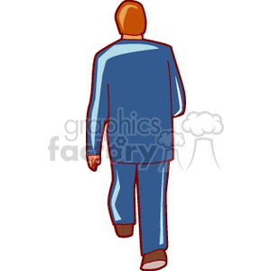 Clipart of a man in a business suit walking away.