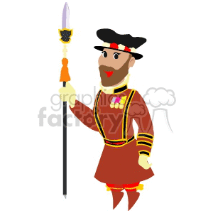 Cartoon Historical Soldier with Spear