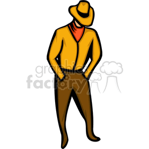 Stylized Cowboy Illustration with Hat