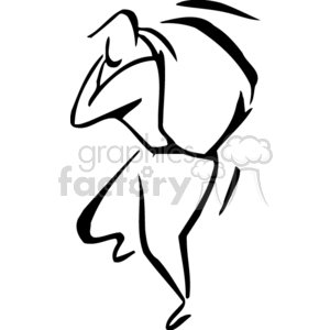 Thief Line Art Illustration Carrying Sack