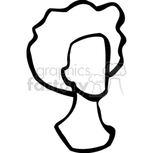An Outline of a Neck Face and Big Hair