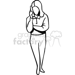 Line Art Woman Talking on Phone