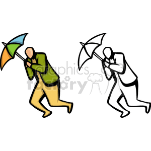 Windy Weather with Umbrella