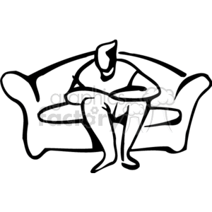 Couch Potato : Man Sitting Relaxed